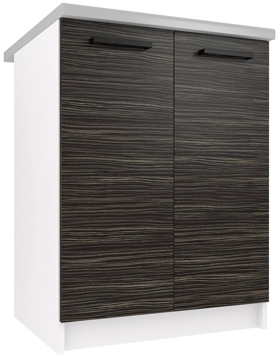 Kuchynská skrinka Belini spodná 60 cm eben kráľovský s pracovnou doskou TOR SD2-60/0/WT/HK/0/B1