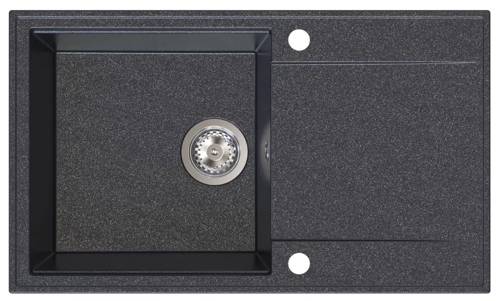 Sink Quality Sink55, kuchynský granitový drez 780x460x215 mm, čierna škvrnitá, SKQ-SINK.B.1KDOL
