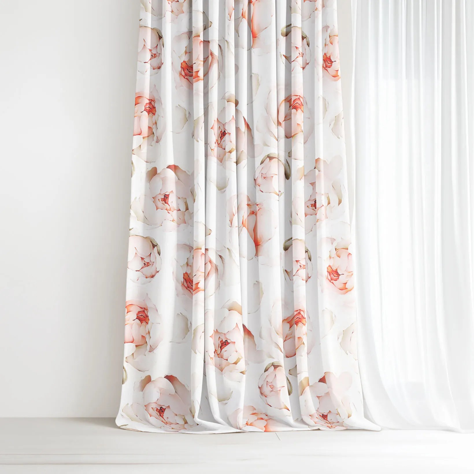 Goldea bavlnený záves deluxe - vôňa pivoniek 140x160 cm