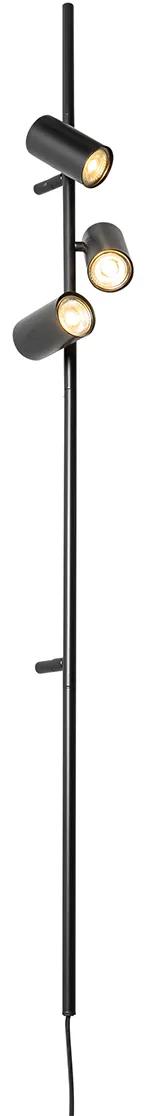 Inteligentné nástenné svietidlo čierne s nožným spínačom 3-svetlá Vrátane 3 Wifi GU10 50mm - Jeana Luxe