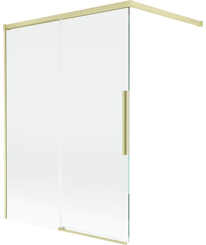 Mexen Rox, 2-krídlová posuvná vaňová zástena 120 x 150 cm, 8mm číre sklo, zlatý matný profil, 8C9-120-003-55-00
