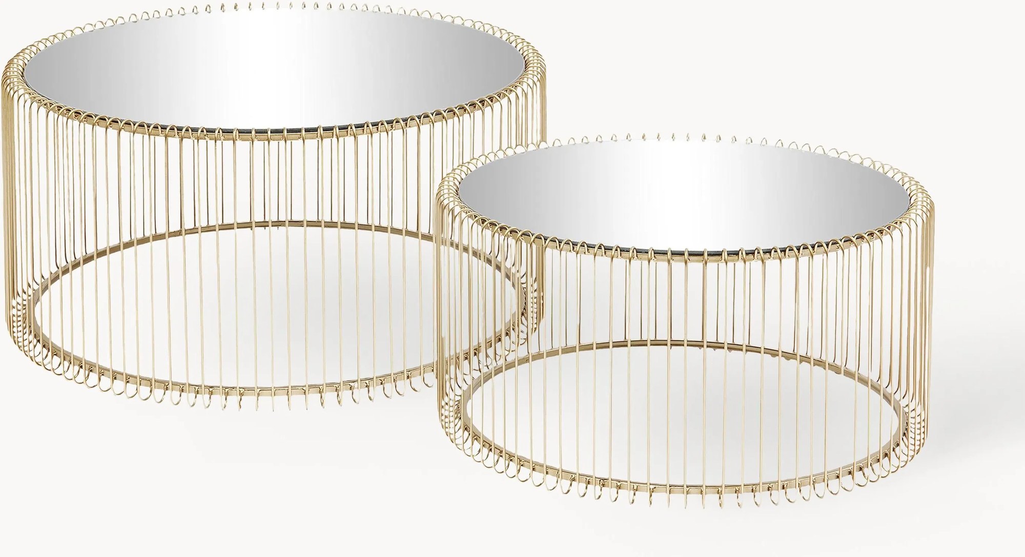 Konferenčné stolíky so sklenenou doskou Wire, 2 ks