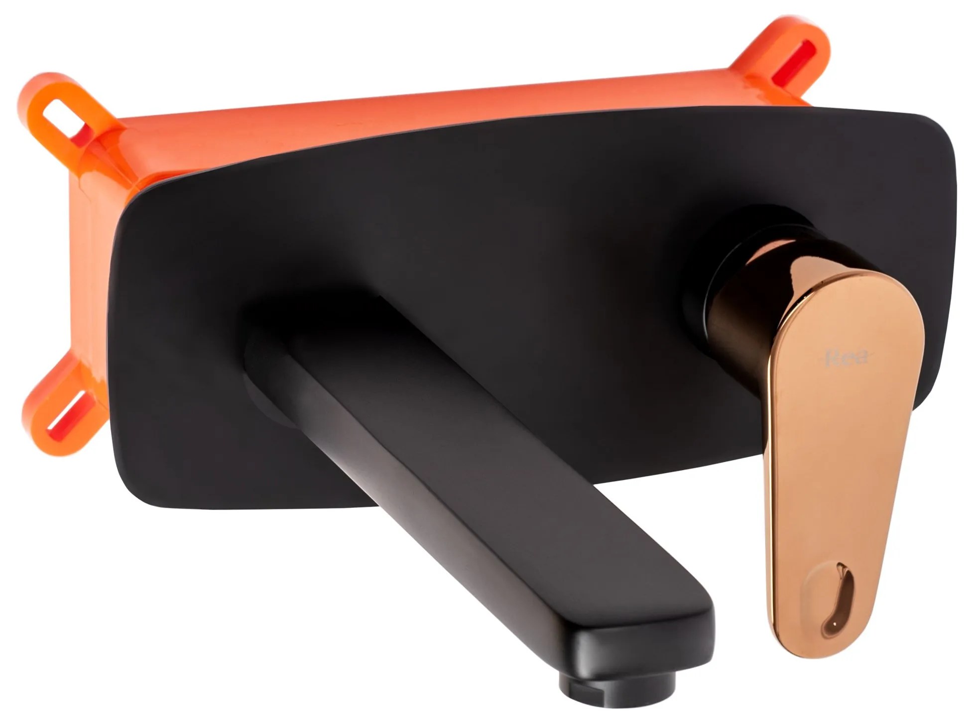 Rea Mild, podomietková umývadlová batéria + BOX, čierna-ružové zlato, REA-B9142