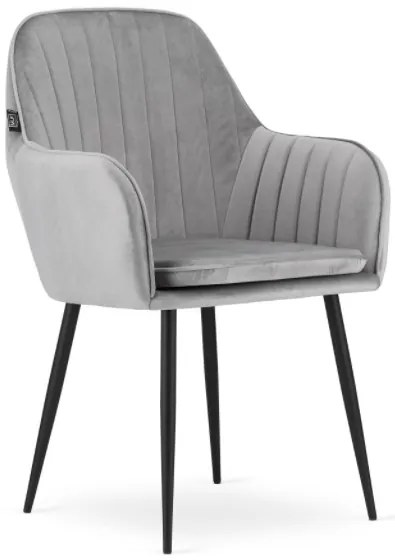 TRENDIE Zamatová stolička Warsaw strieborno sivá