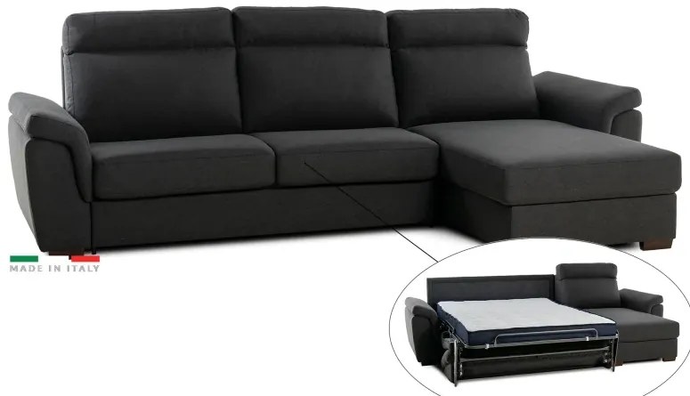 Rohová sedacia súprava na každodenné spanie AZZURRA br. FIORELLO s rozkladom, ľavá, 140, hnedá (como 5)