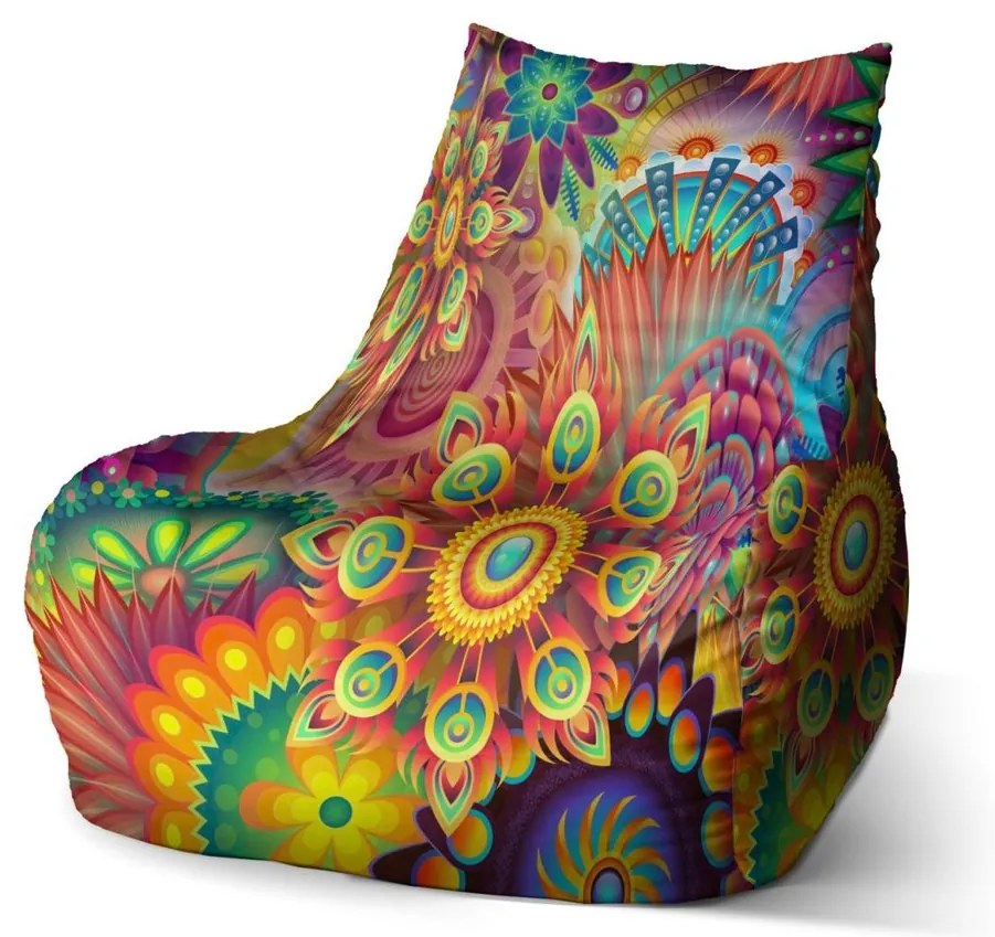 Sedací vak Bean farebné obrazce, farebná