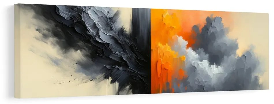 Obraz stret oranžovej a šedej