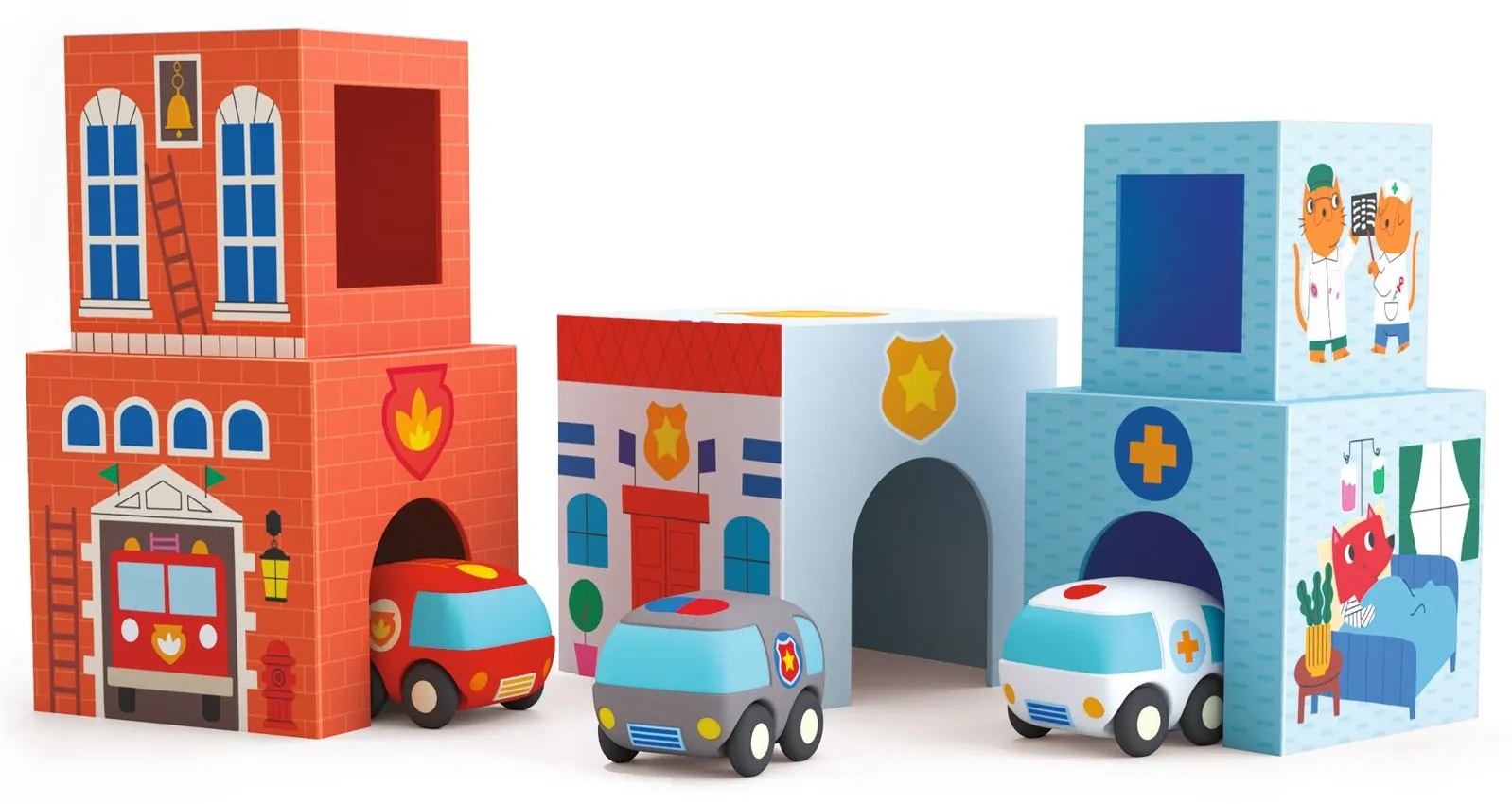 Topanicar - kartónové domčeky s autíčkami