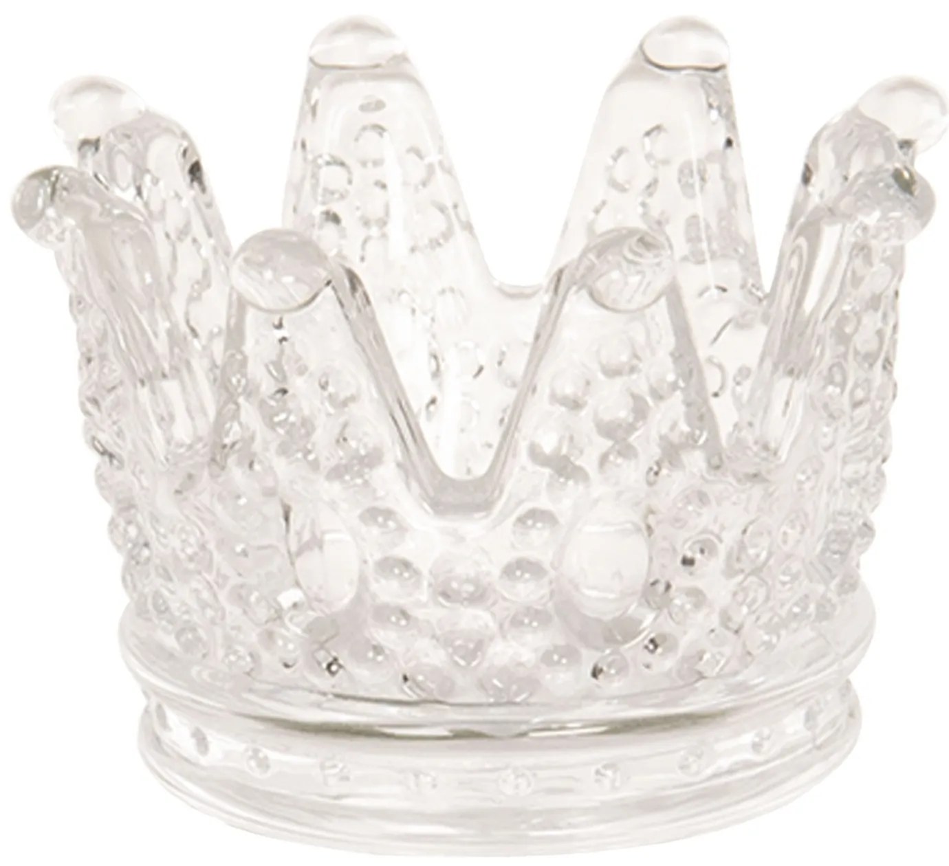 Sklenený svietnik v tvare koruny - Ø 8 * 5 cm