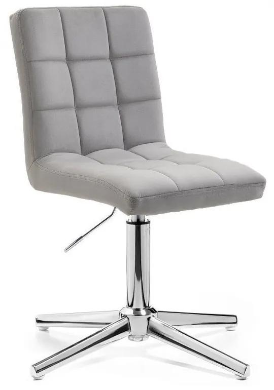LuxuryForm DESIGN Stolička TOLEDO VELUR na striebornom kríži - svetlo šedá