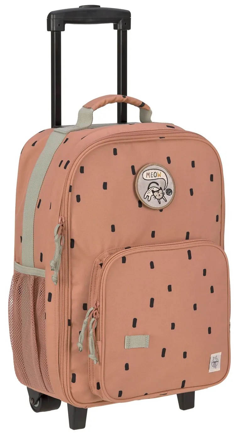 Detský kufor na kolieskach - Happy Prints caramel