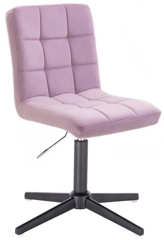 LuxuryForm DESIGN Stolička TOLEDO VELUR na čiernom kríži - levanduľa