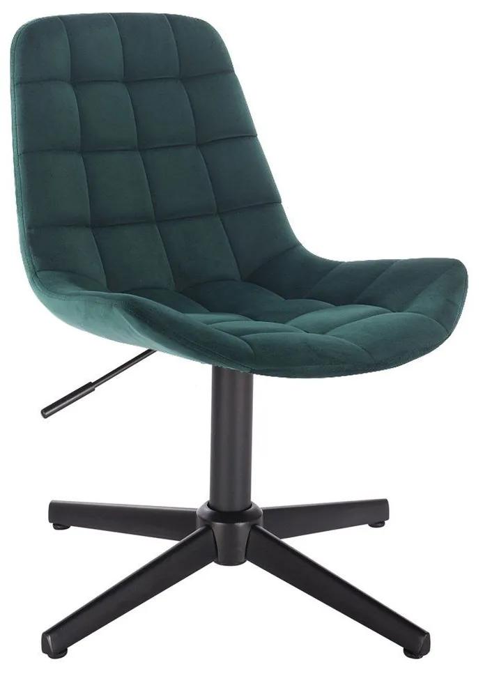 LuxuryForm DESIGN Stolička PARIS VELUR na čiernom kríži - zelená