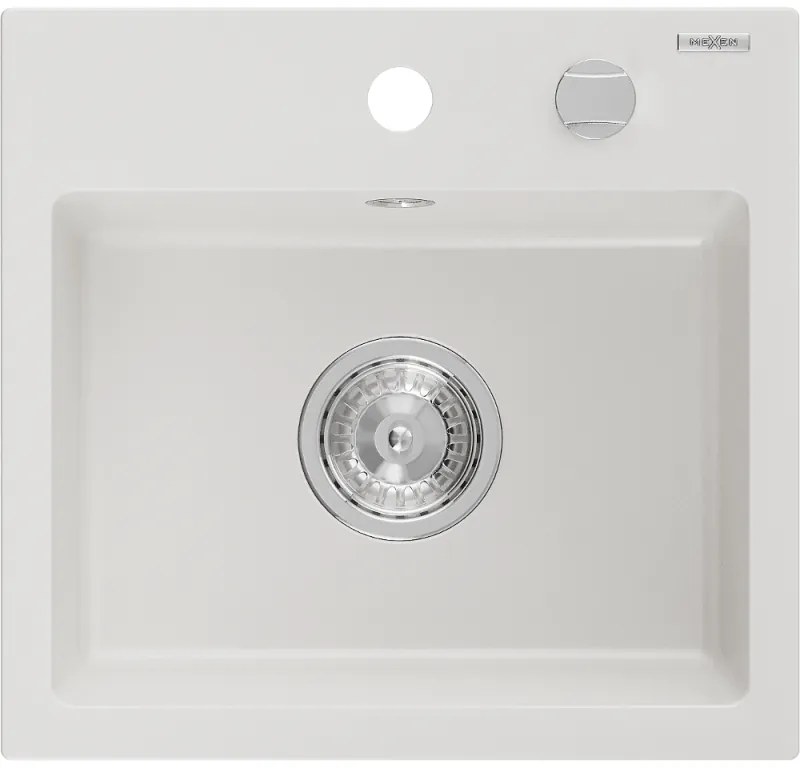 Mexen Milo - drez granitový 43,5x41,0cm, 1-komorový, biela, 6505441000-20