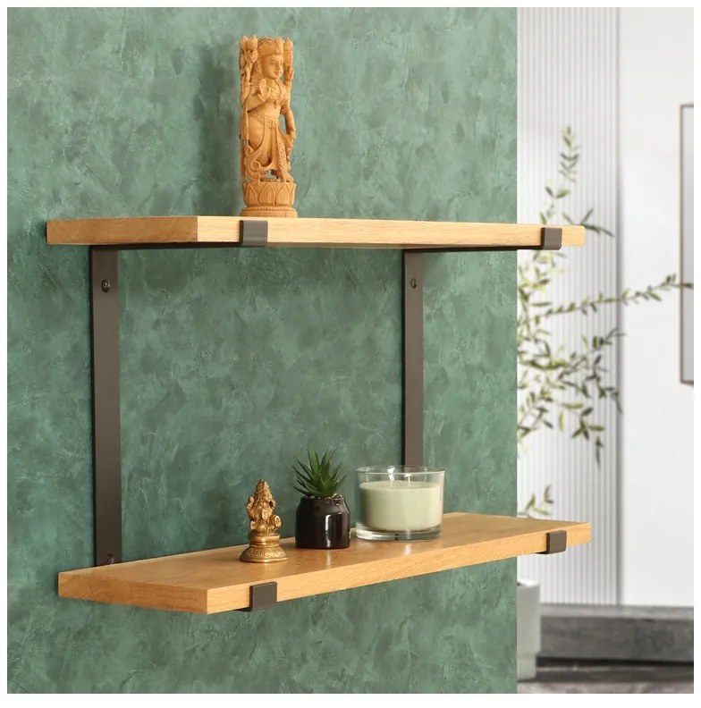 Polica na stenu s konzolou Lana 50 cm DUB