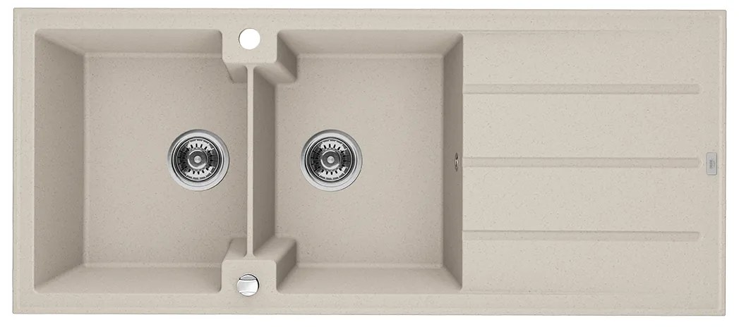 Kuchinox Laveo Canaria, 2-komorový granitový drez 1160x500x207 mm, béžová, LAV-SPC_421T