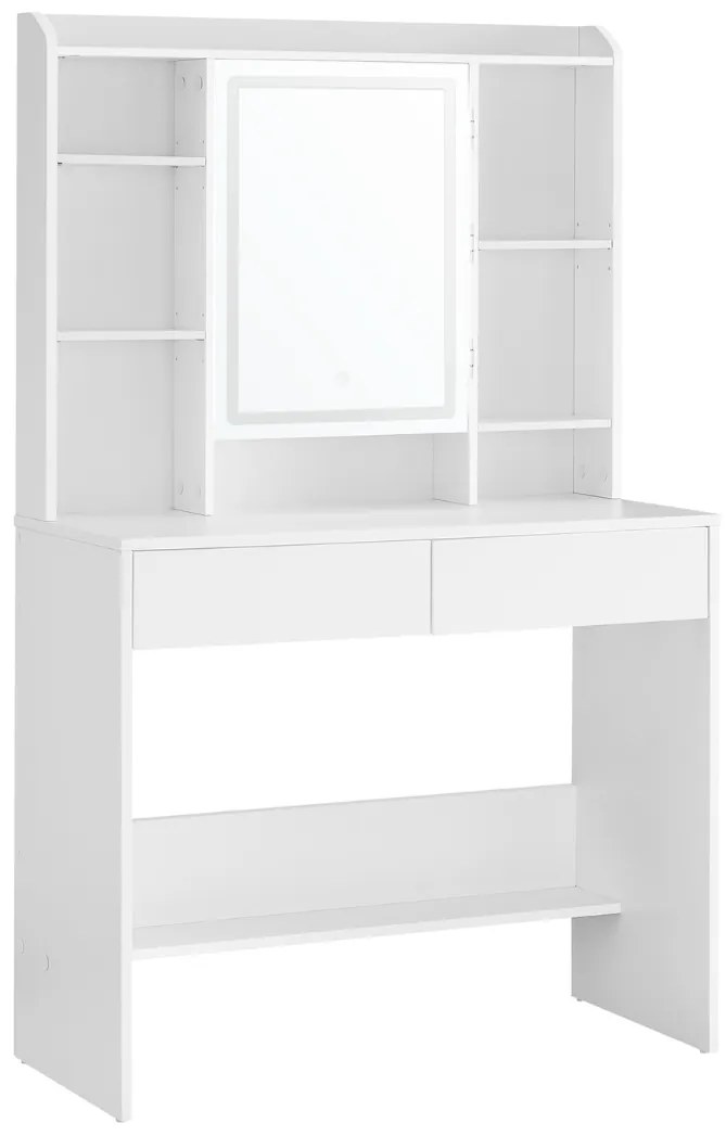 Vasagle Toaletný stolík ANGELA s osvetlením, 40 x 90 x 144,7 cm, biela