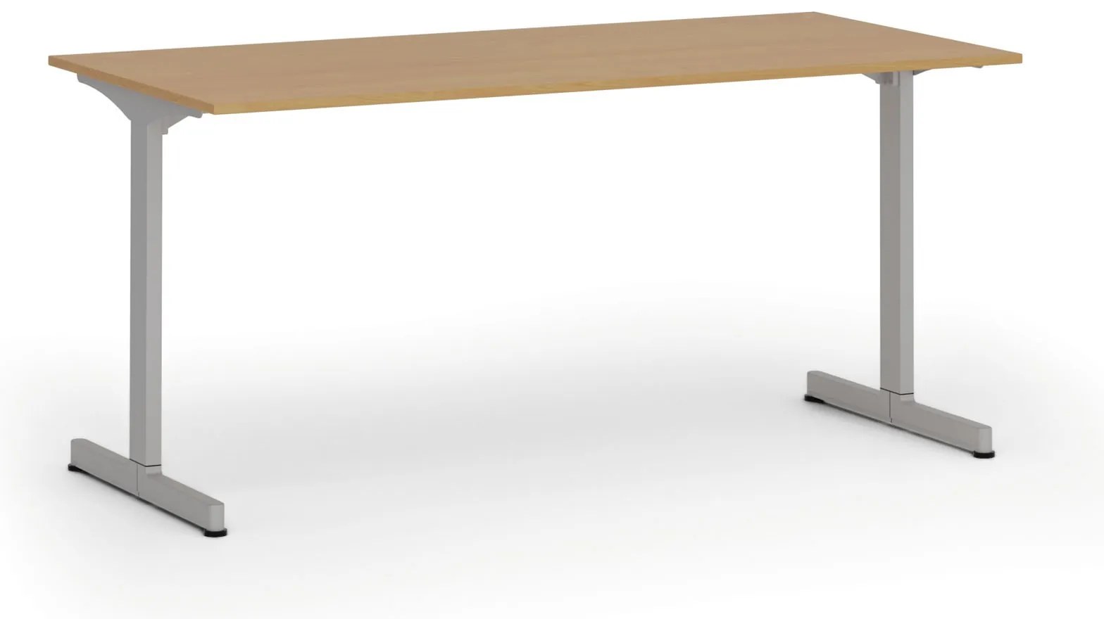 Kancelársky stôl PRIMO BETA, 160x80 cm, sivá podnož, buk