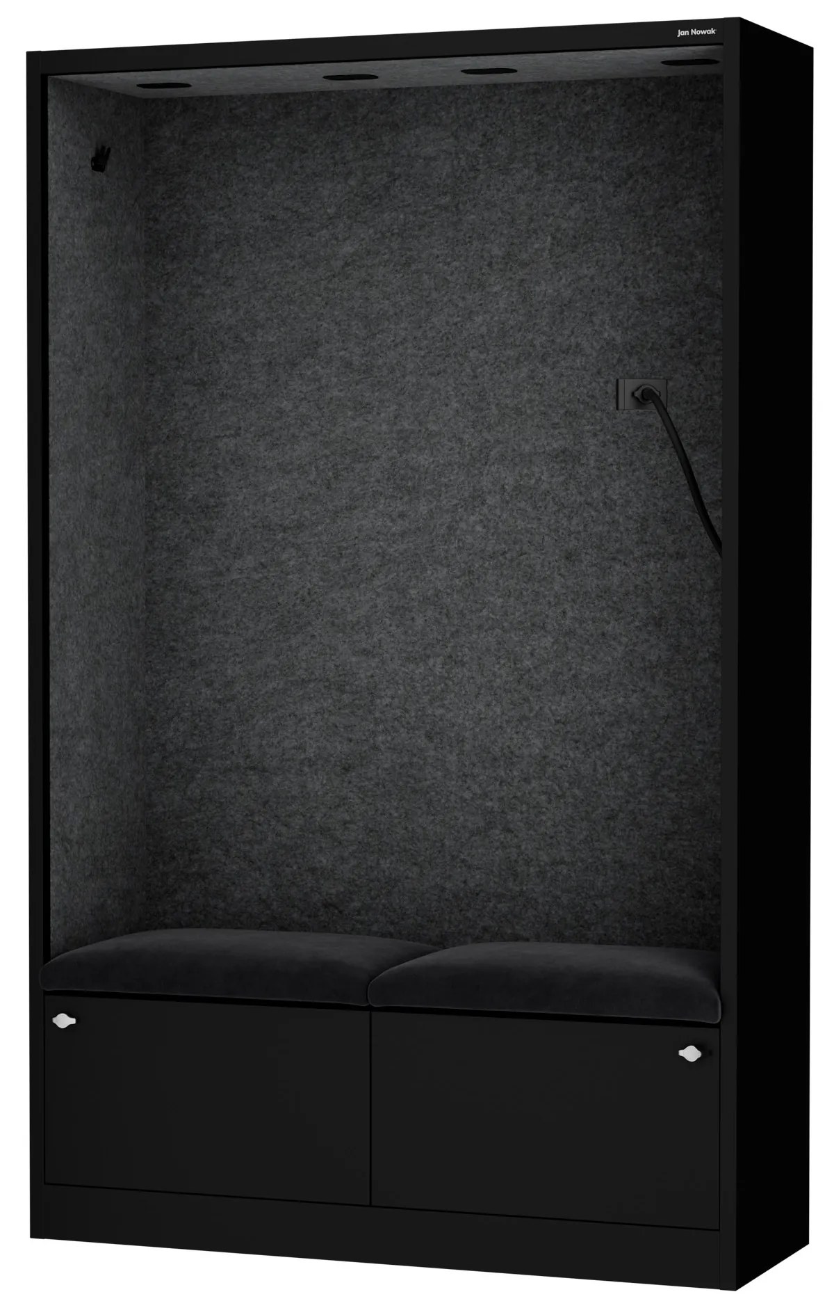 Sally 1150mm korpus Czarny - siedzisko Ciemnoszary