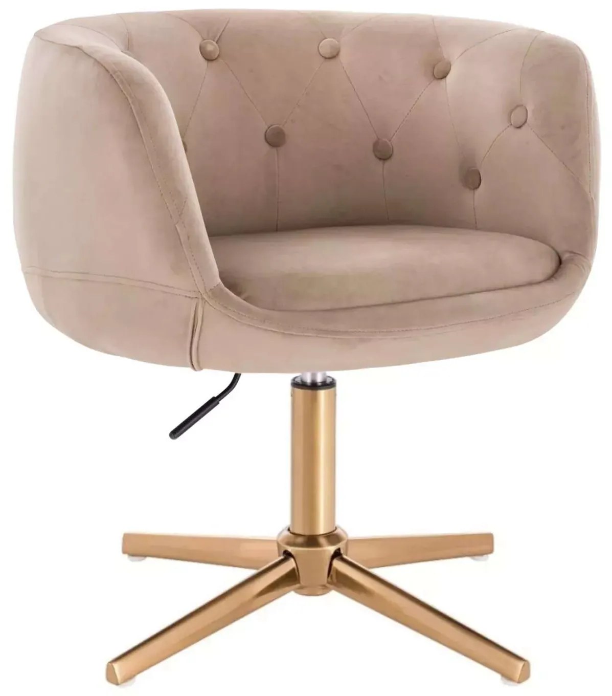 LuxuryForm DESIGN Kreslo MONTANA VELUR na zlatom kríži - latte
