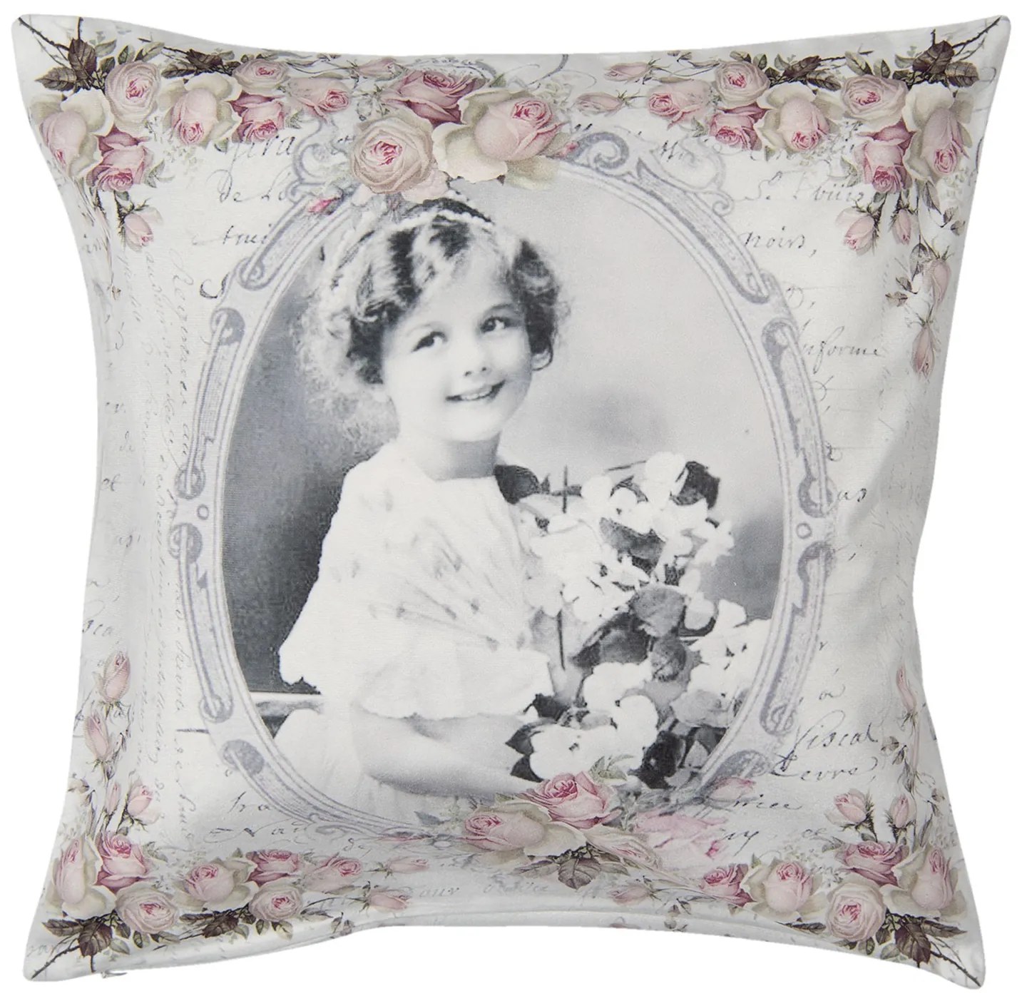 Vintage obliečka na vankúš Portrét - 45*45 cm