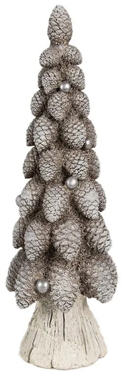 Hnedá dekorácia vianočný stromček so šiškami Christmas Tree - Ø 8*24 cm