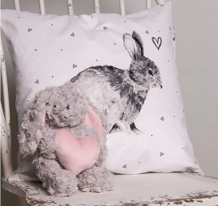 Šedý plyšový zajačik s ružovým srdiečkom - 14*15*20 cm Šedý plyšový zajačik s ružovým srdiečkom - 14*15*20 cm