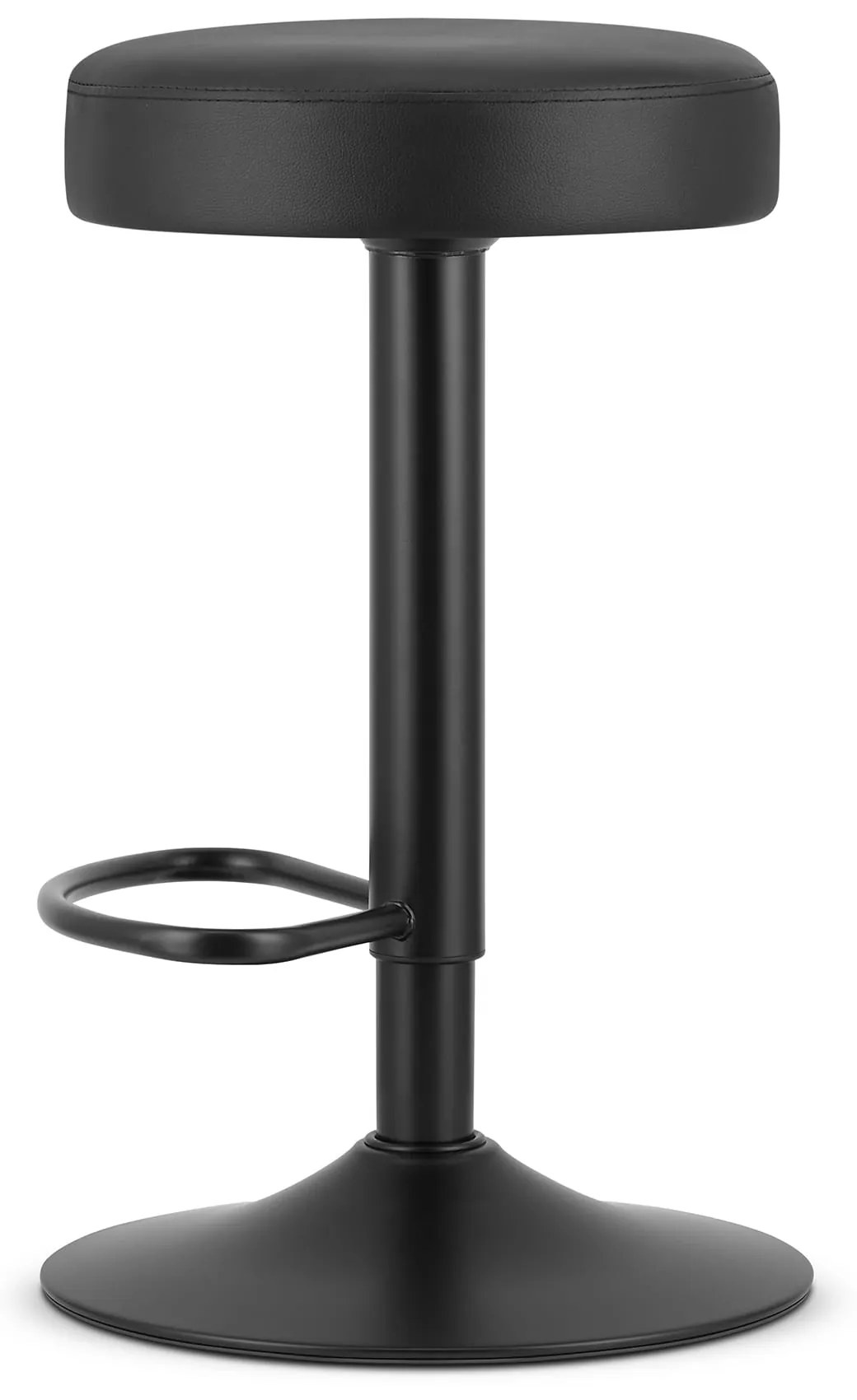 ROJST Barová stolička - ekokoža čierna / čierna základňa