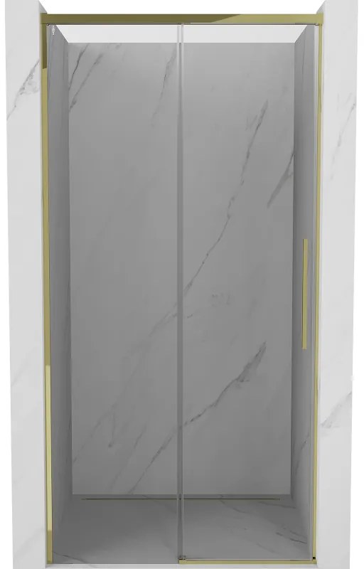 Mexen Rox, posuvné sprchové dvere 110 cm, číre sklo, zlatý profil, 8C2-110-000-50-00