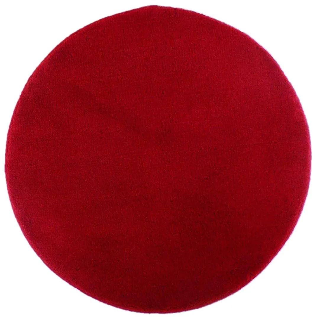 ROUTNER Kúpeľňová predložka UNI COLOR Červená 10105 - Červená / Kruh Ø 90 cm 10105