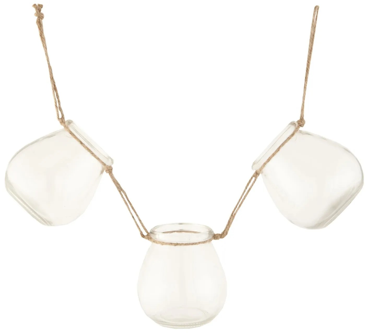 Sklenený závesný svietnik banky - 40 * 9 * 11 cm