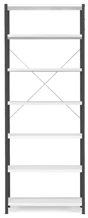 Policový kovový regál IDEAL, základná sekcia, 2500x1010x400 mm, tmavošedý