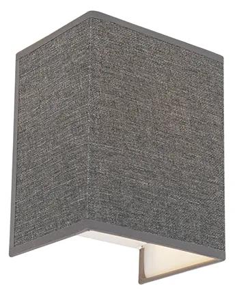 Moderná nástenná lampa juta sivá - Vete