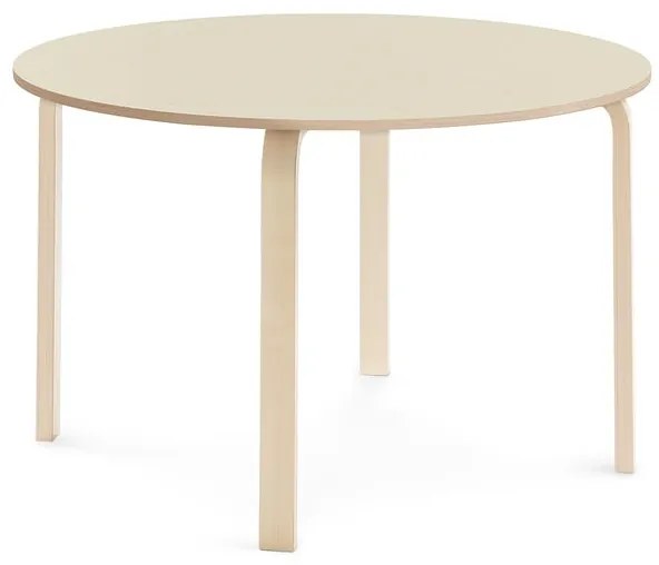 Stôl ELTON, Ø 1200x710 mm, laminát - breza, breza