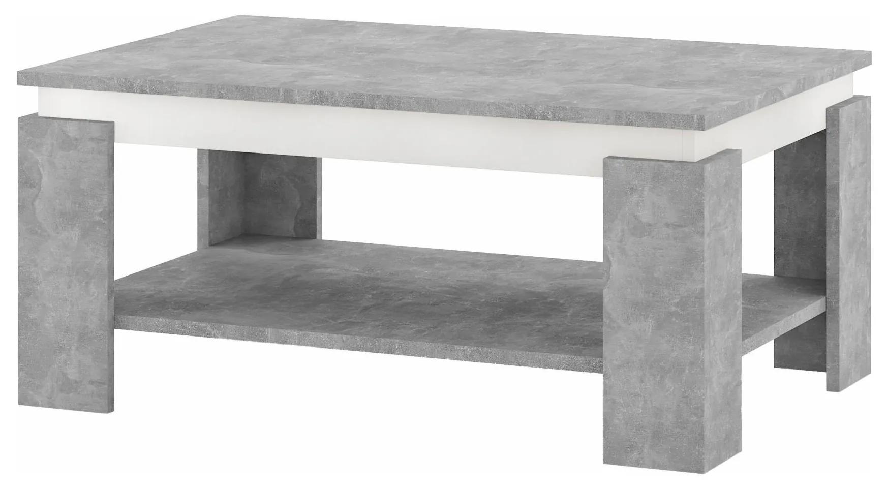 Konferenčný stolík PIANO (betón + biela). Vlastná spoľahlivá doprava až k Vám domov. 1091516