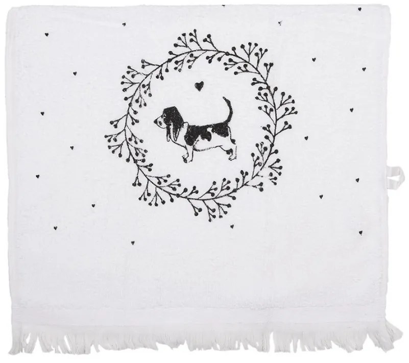 Biely froté kuchynský uterák so psíkmi Lovely Grey Dogs - 40*66cm