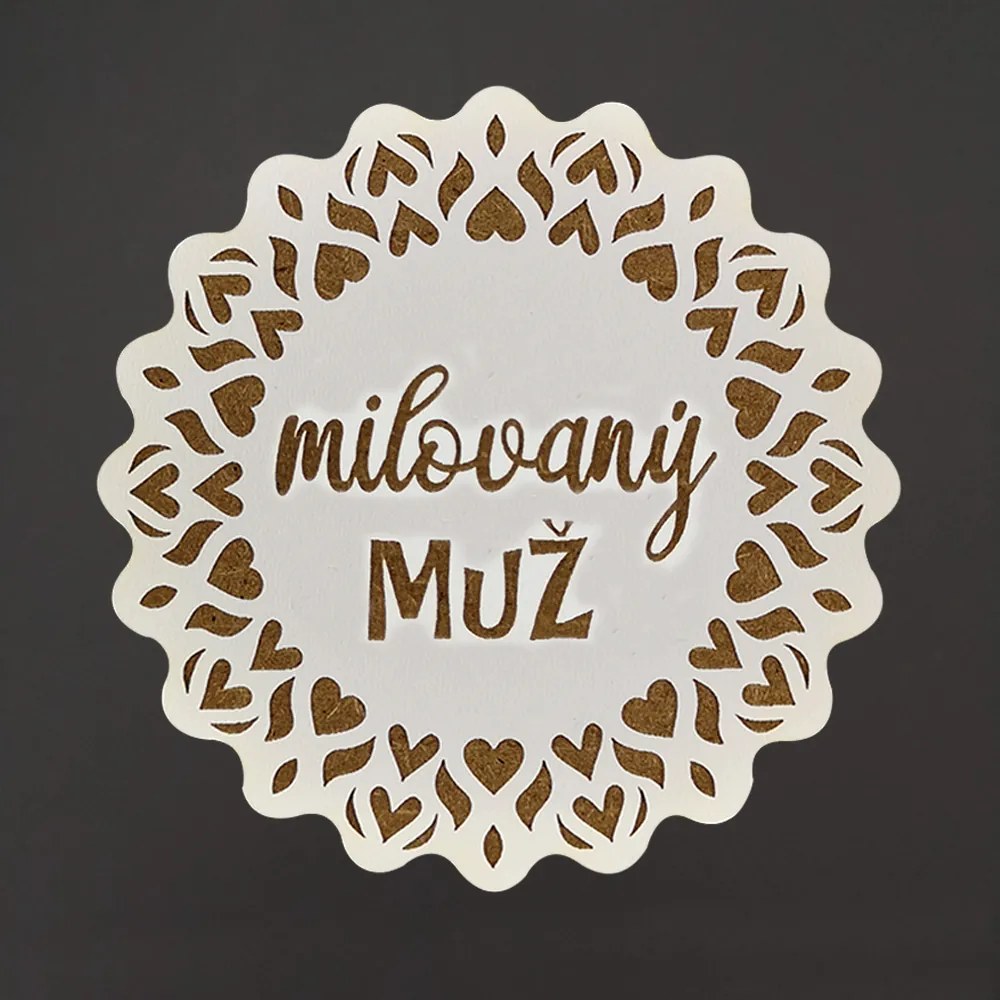 AMADEA Drevený podtácok okrúhly text 