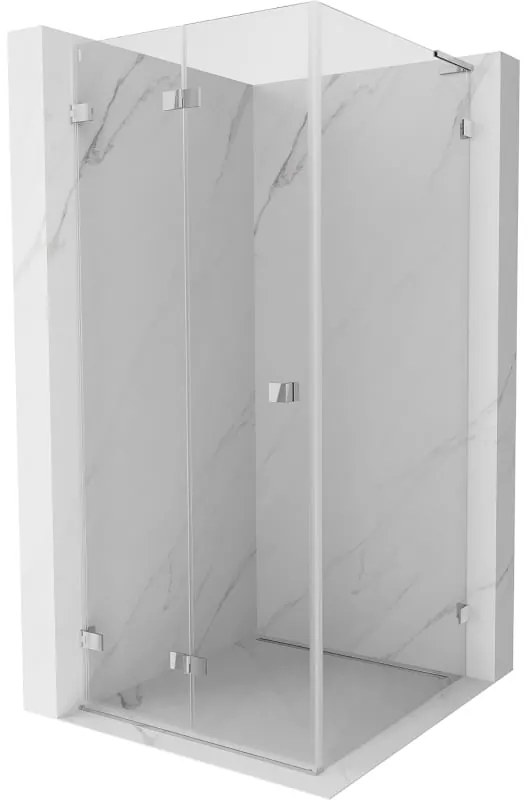 Mexen Lunar-F L, skladací sprchový kút ľavý 70 x 70 cm, 8mm číre sklo, chrómový profil, 836L-070-070-01-00-L