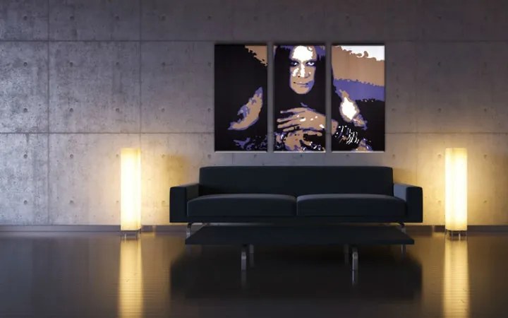 Ručne maľovaný POP Art obraz Ozzy Osbourne 3 dielny ozz