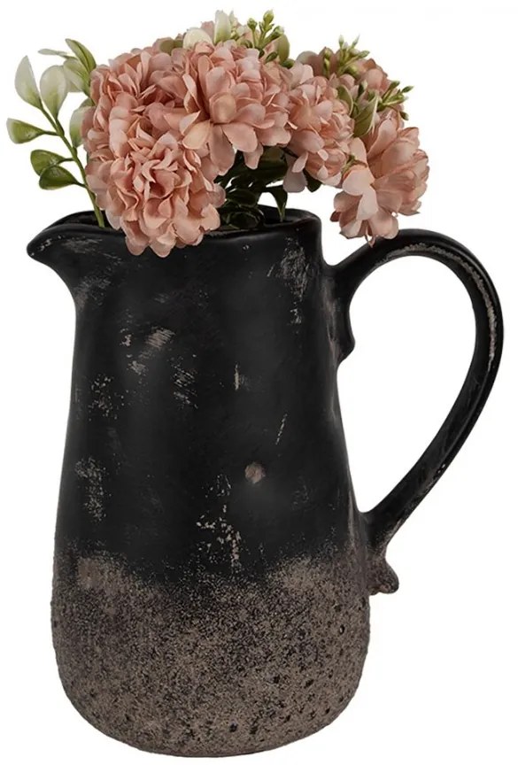 Čierno-sivý keramický džbán M - 16*12*18 cm Čierno-sivý keramický džbán M - 16*12*18 cm