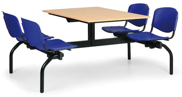 Euroseat Jedálenský set 1930 x 1200 - modrá sedadlá, doska buk