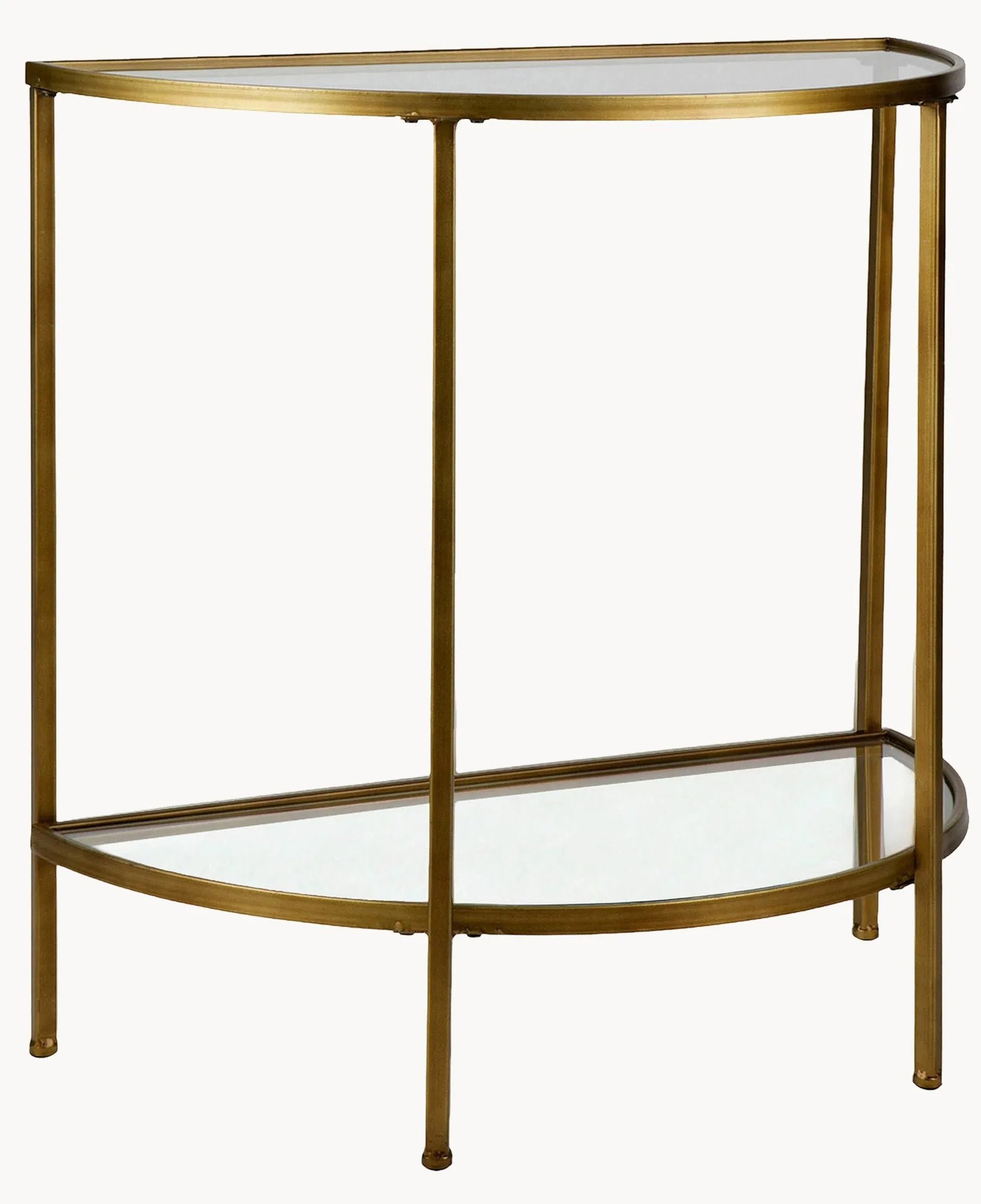 Polkruhový sklenený konzolový stolík Goddess