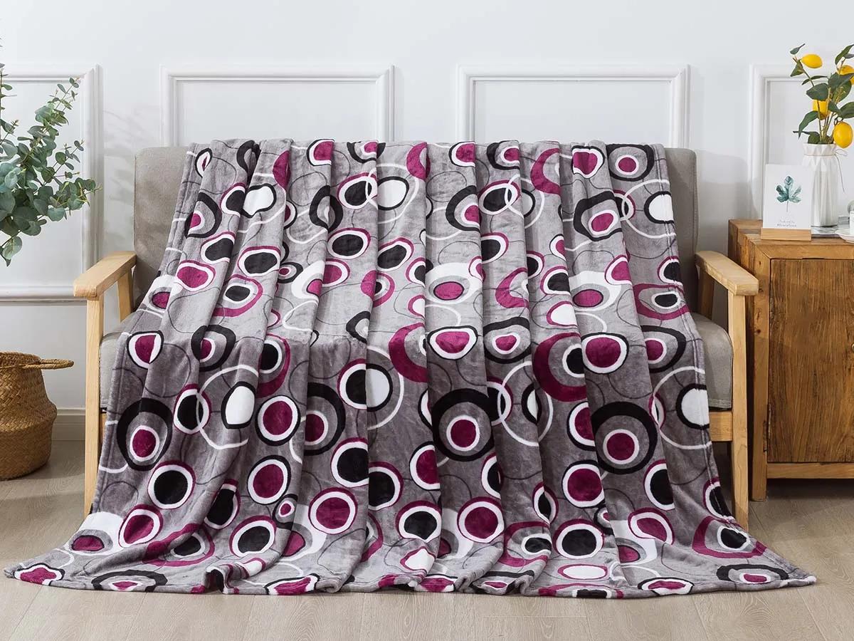 XPOSE® Mikroplyšová deka HEDVIKA - sivá/slivková 140x200 cm