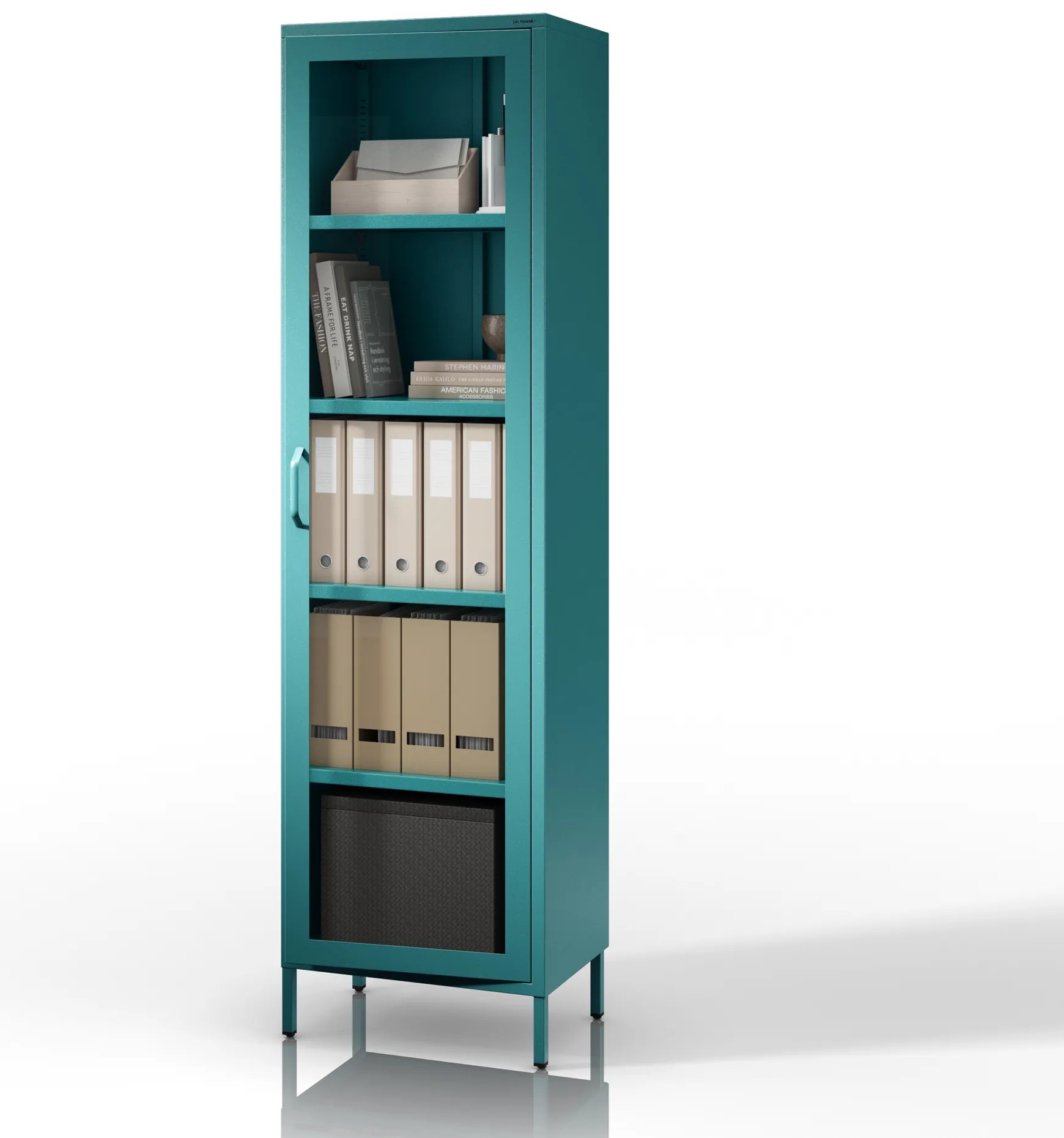 Vitrína LUIGI, 500 x 1800 x 350 mm, Modern: morská modrá