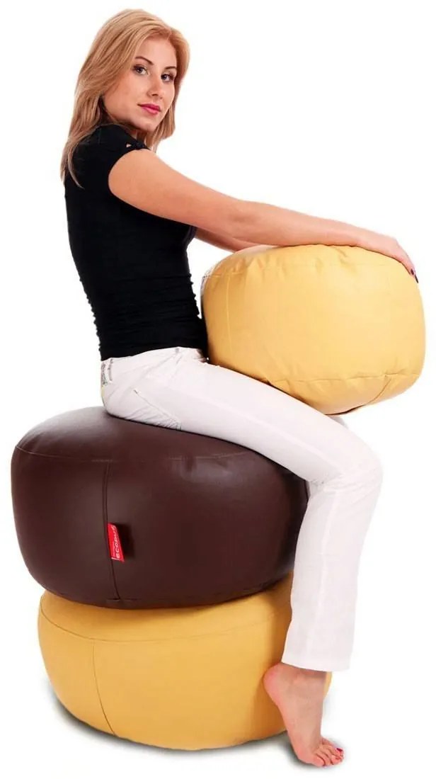 INTERMEDIC SK - Sedací vak 58x28 cm z ekokože | podnožka, sedenie, 135l, 1 ks Farba: E13 - Hnedá tmavá (Ekokoža)