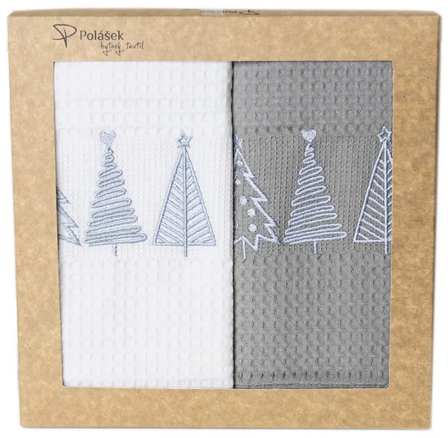 Polášek Vaflová utierka s motívom Vianoc - 2 ks - Vianočné stromčeky č. 5