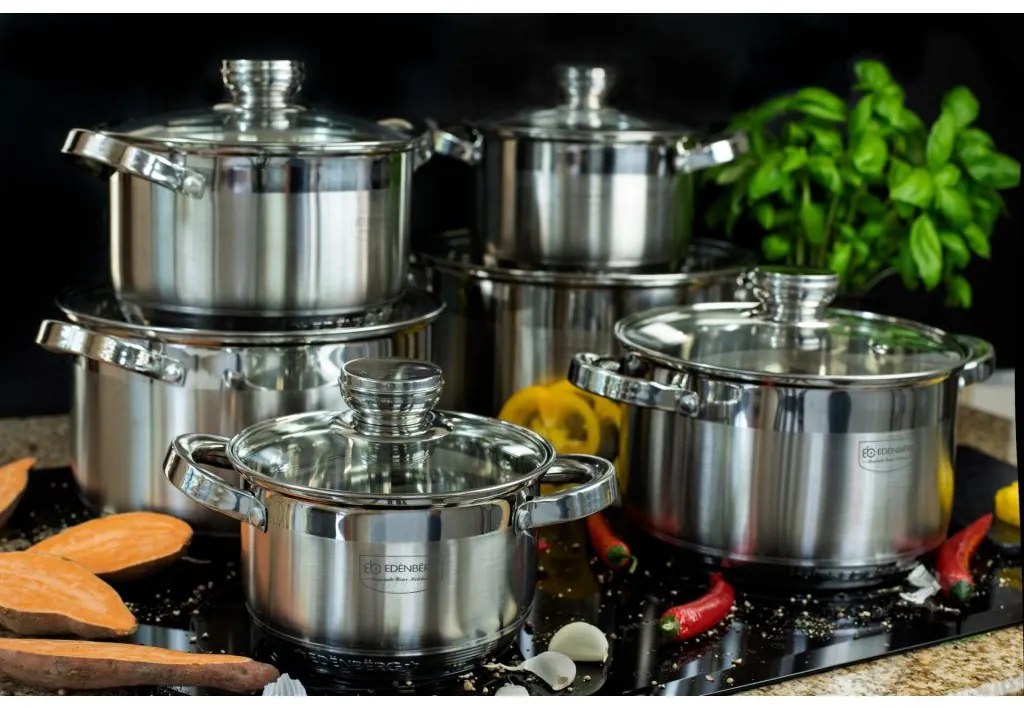 12 kusová sada hrncov z nehrdzavejúcej ocele