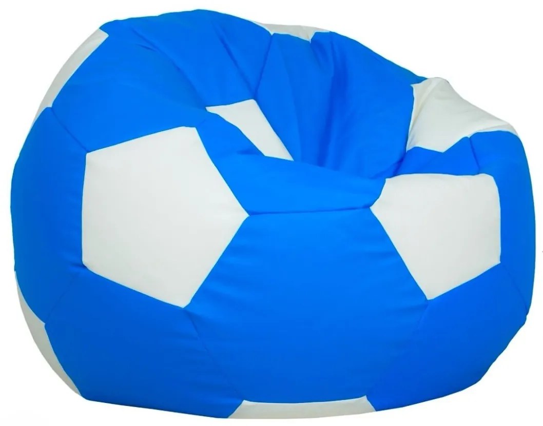 Sedací vak modro biela futbalová lopta TiaHome
