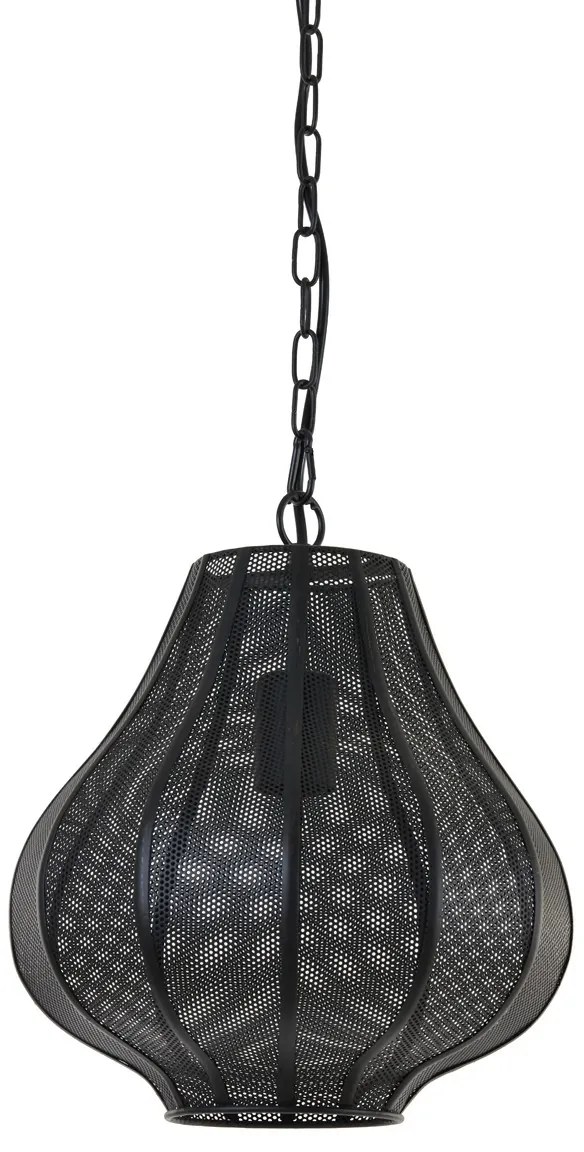 Čierne závesné kovové svetlo Micha - Ø27*33cm
