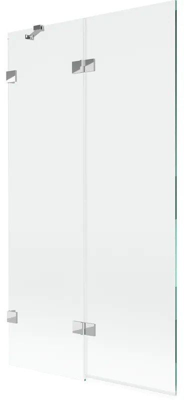 Mexen Lunar, 2-krídlová vaňová zástena ľavá 100 x 150 cm, číre sklo, chrómová, 897-100-100-01-00-L